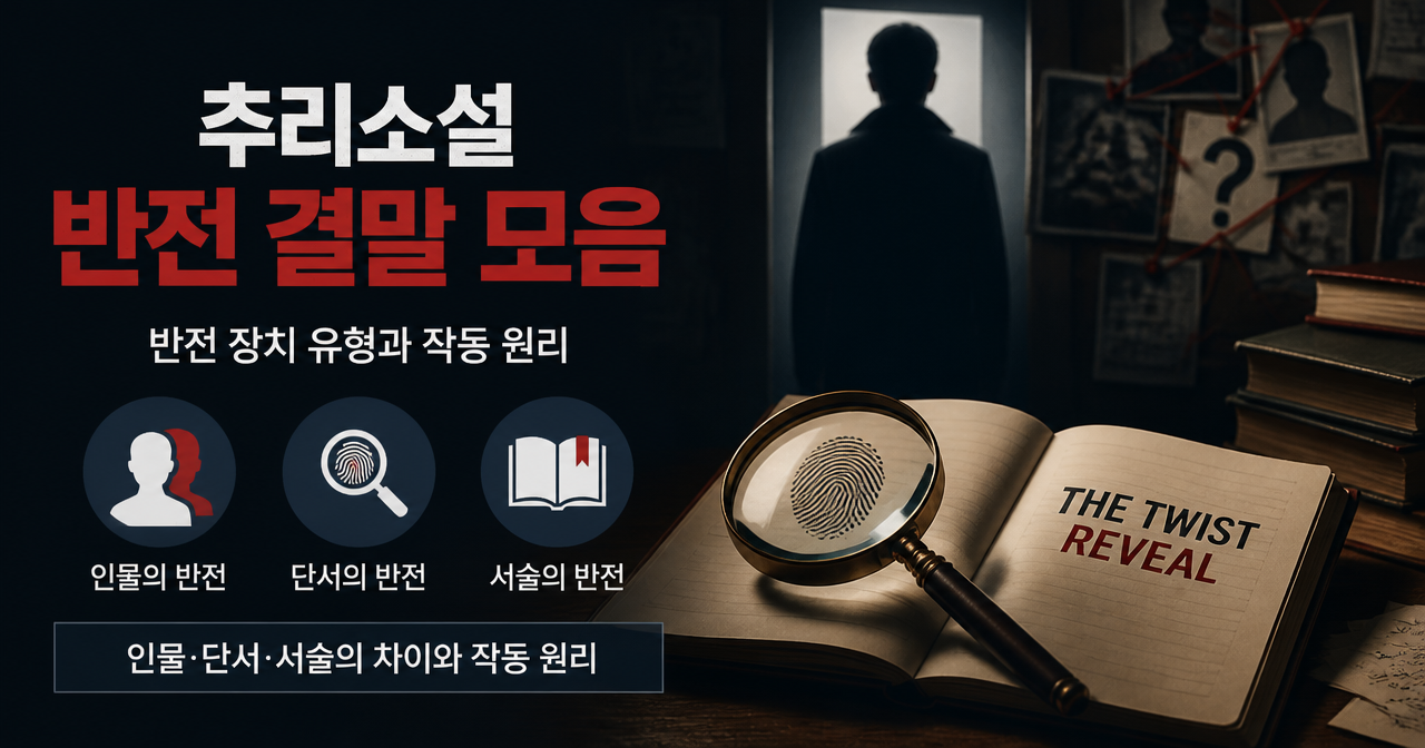 추리소설 반전 결말 모음으로 읽는 반전 장치 유형: 인물·단서·서술의 차이와 작동 원리