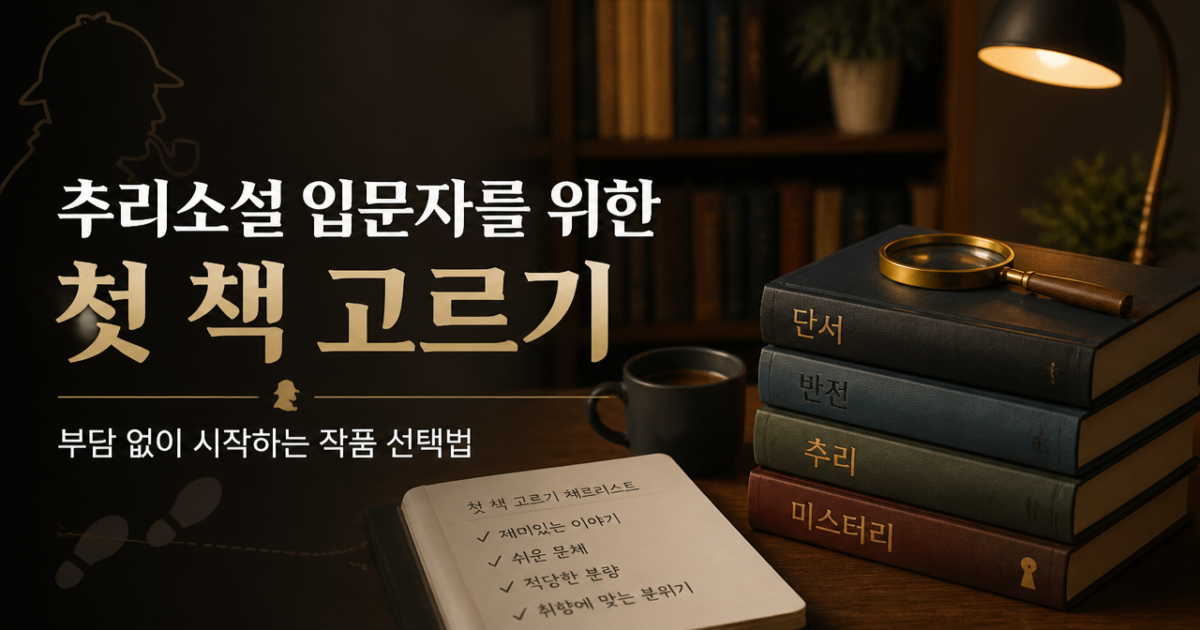 추리소설 입문자를 위한 첫 책 고르기: 부담 없이 시작하는 작품 선택법